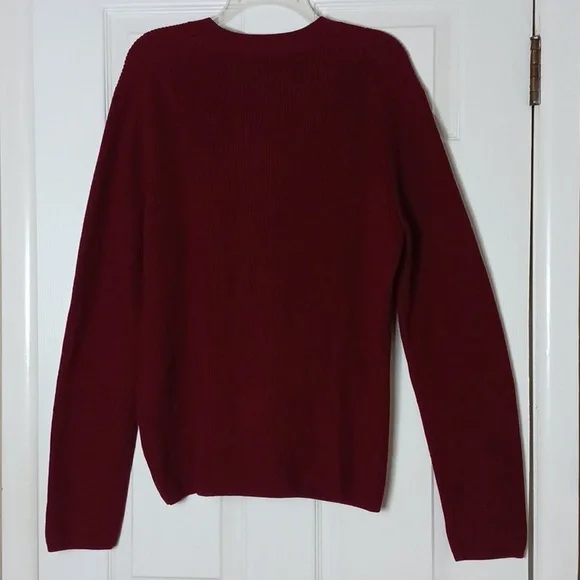 NWT Banana Republic Men's Maroon Wool Blend V-Neck Sweater Size L - Picture 3 of 9